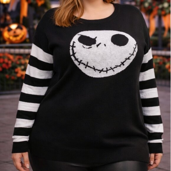 Torrid Jack Skellington Sweater 2X 18 20 Disney Nightmare Before Christmas Goth - Picture 3 of 7